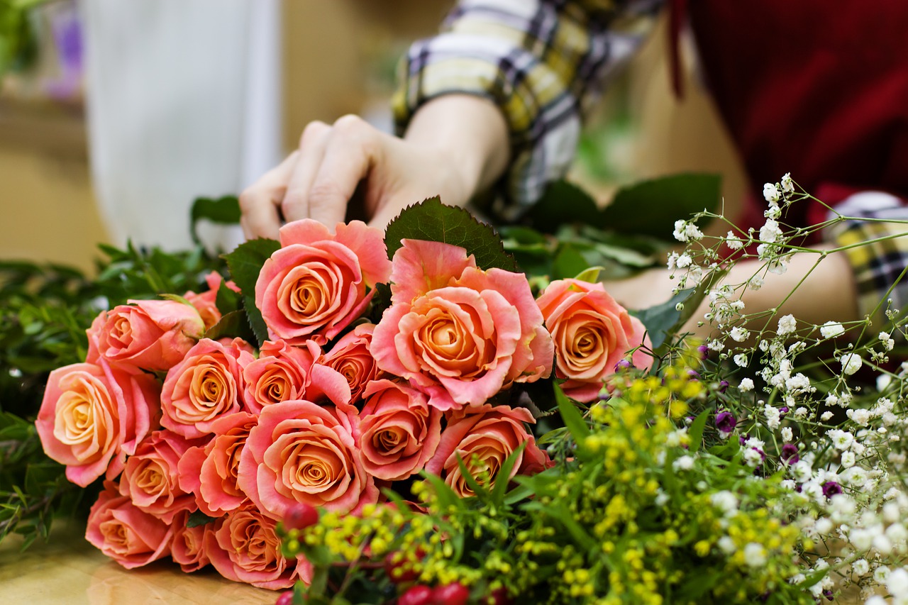 bouquet rose orange main