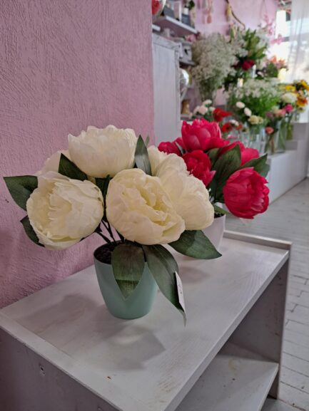 Pot Pivoines artificielles