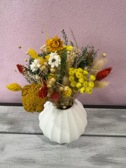 Composition de fleurs séchées Soleil