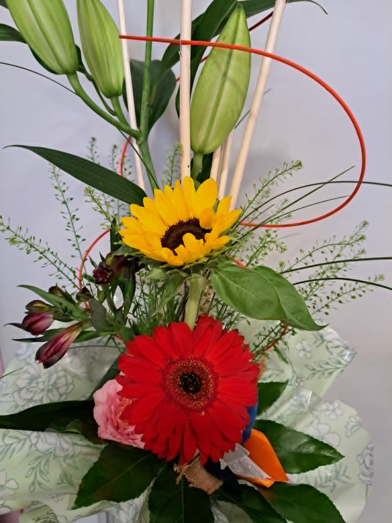 Bouquet en hauteur Soleil